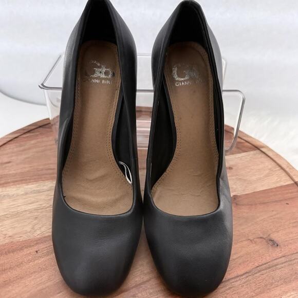 Gianni Bini Shoes Womens Size 6 Black Block Heel Pumps Chunky Round Toe Dress - Picture 8 of 11